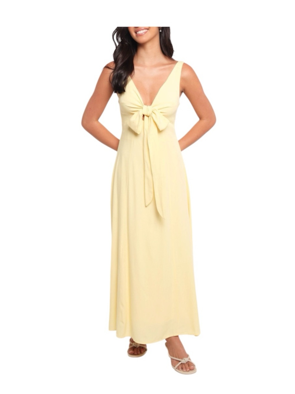 NWT Petal & Pup Archer Sleeveless Fit & Flare Midi Dress Butter Yellow Small